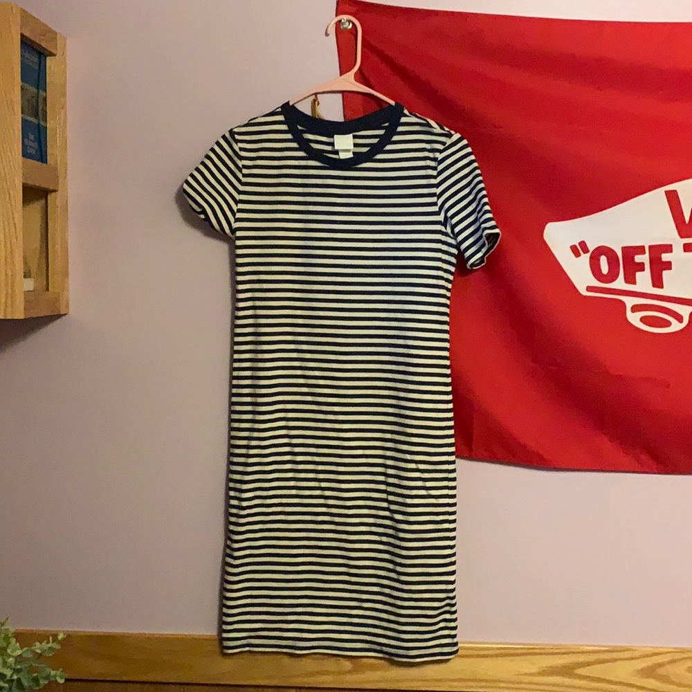 H&M Striped Blue T-Shirt Dress